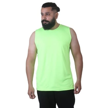 Men's Gym Sleeveless T-Shirt Neon Green - Drifit, Quick Dry Sports Tank Top, Sando Vest