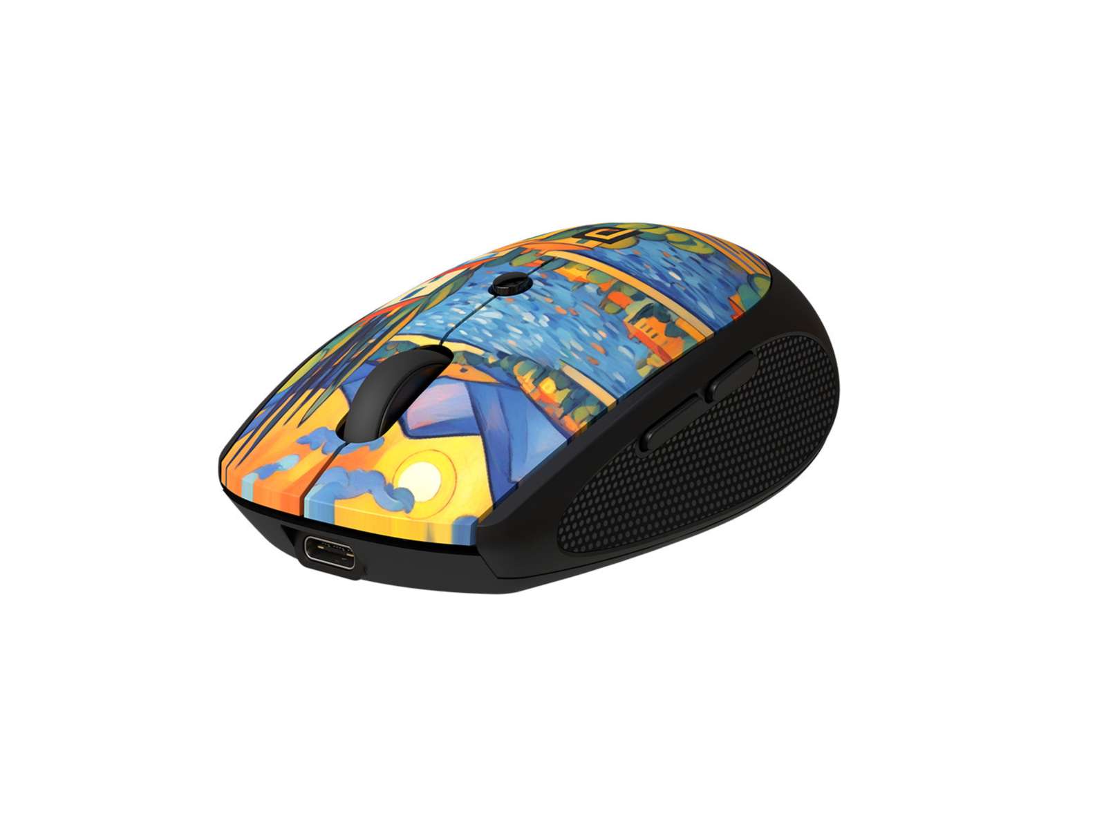 Portronics Toad III Plus Illustrated Top Surface, Multi-Device Pairing, Round & Flat Buttons, Dual Wireless Modes - Black