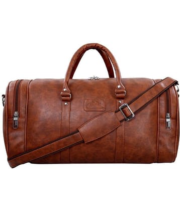 Leather World 55 Ltrs Tan Solid Duffle Bag Travel Bag
