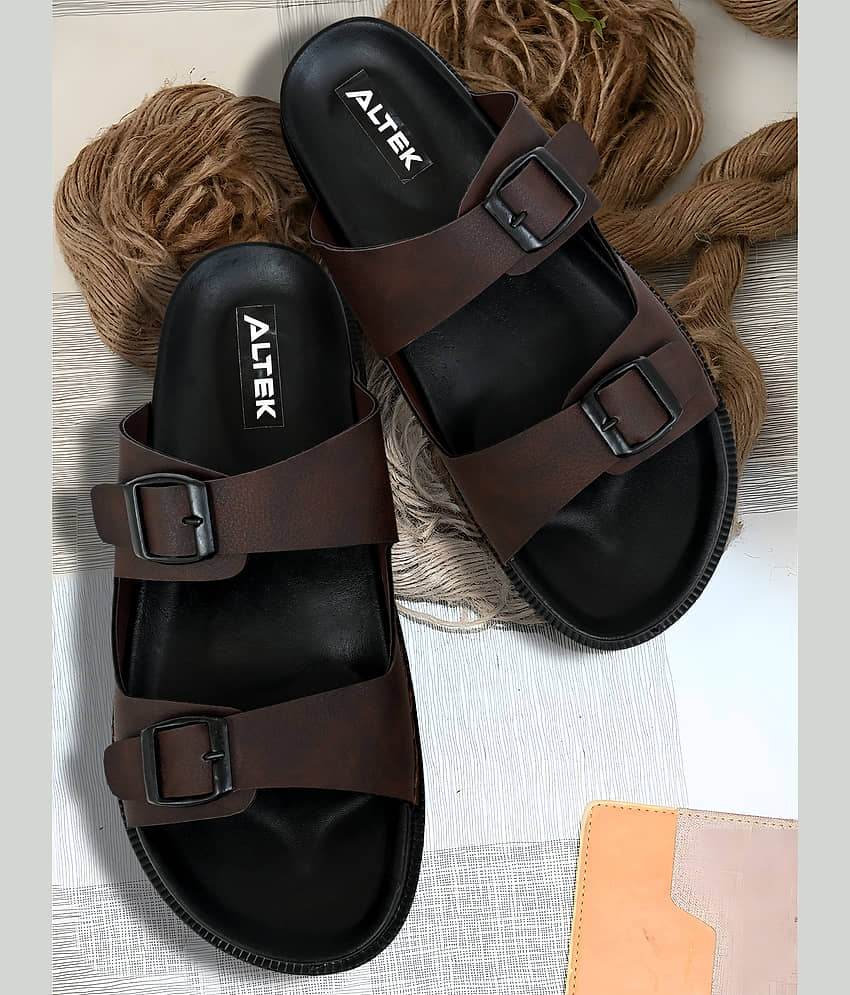 Altek Brown Men's Thong Flip Flop