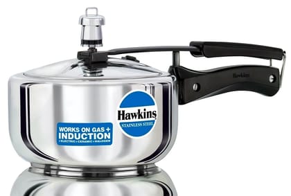 Hawkins Stainless Steel Induction Pressure cooker, 2 Litre(B25) (Capacity - 2ltr) by Mahavir Home Store Hawkins Stainless Steel Induction Pressure cooker, 2 Litre(B25) (Capacity - 2ltr) by Mahavir Home Store