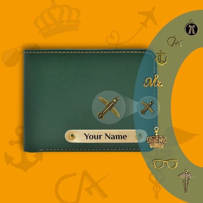Personalized Gifts for Him : Engraved Men's Wallet with Charms