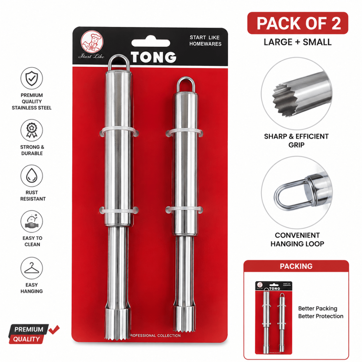 Wholesale Item - APPLE CORE REMOVAL TOOL (PACK OF 2) - MOQ 23 Pieces