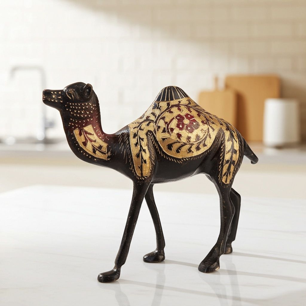 Brass Showpiece Camel Statue (ANMAS117 A)