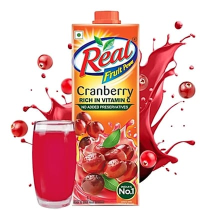 Real Fruit Power Cranberry Juice, 180ml