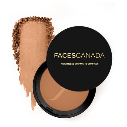 FACESCANADA Weightless Stay Matte Finish Compact Powder - Beige,9 G|Non Oily Matte Look|Evens Out Complexion|Hides Imperfections|Blends Effortlessly|Pressed Powder For All Skin Types, 62 Grams FACESCANADA Weightless Stay Matte Finish Compact Powder - Bei