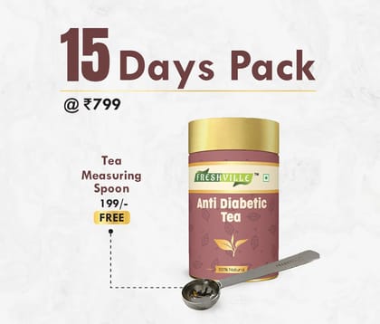 Freshville Anti Diabetic Tea | Pure & Natural | Rich In Anti-Diabetic Property | Improves Insulin Sensitivity & Cholesterol Level | Turmeric, Tamarind, Karela, Tulsi, Cinnamon, Gurmar Tin (10