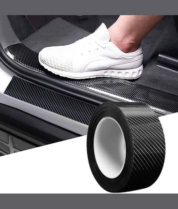 Car Door Sill Protector Bumper Protector, Carbon Fiber Car Wrap Film, Car Sticker Protector Strip, Anti Scratch Tape, Waterproof Protection Film.2Inch*5Meter