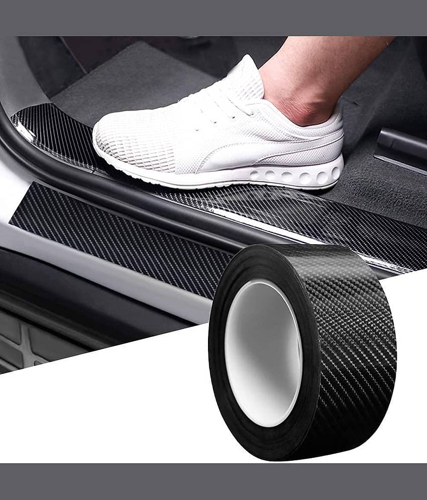 Car Door Sill Protector Bumper Protector, Carbon Fiber Car Wrap Film, Car Sticker Protector Strip, Anti Scratch Tape, Waterproof Protection Film.2Inch*5Meter