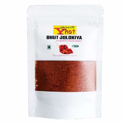 Y Not Bhut Jolokia Powder Oven Dried - 50 gm - One stand-up pouch