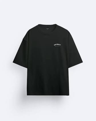 Hivest Black Oversized Graphic T-Shirt