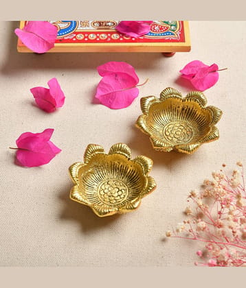 FASHION BIZZ Gold LED Tea Light Candle 5 cm ( Pack of 2 )