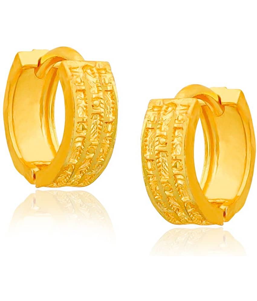 LUV FASHION Golden Hoops Earrings ( Pack of 1 )