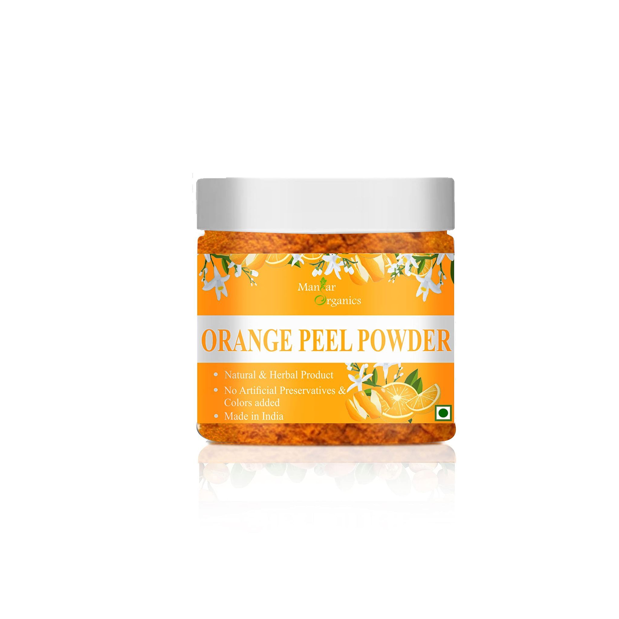 ManHar Organics Orange Peel Powder 100gm Jar | Natural & Pure | Skin Brightening, Anti-Aging, and Acne Treatment | Herbal Beauty Powder