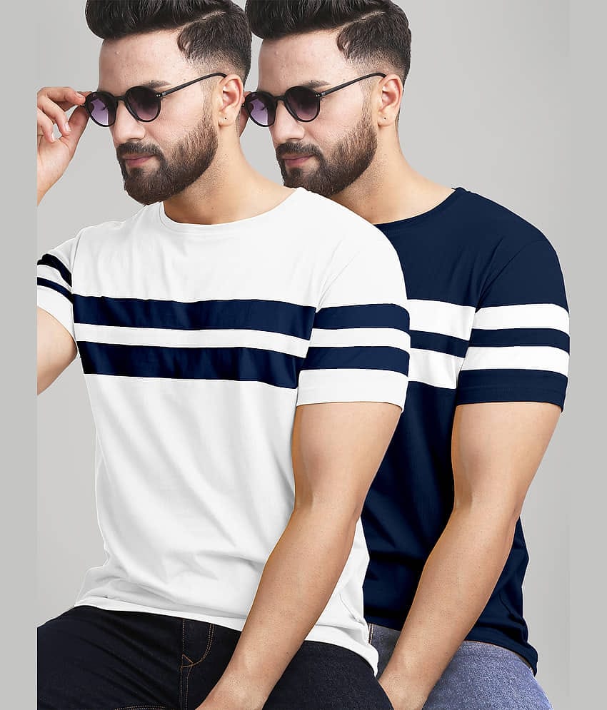 AUSK Pack of 2 Cotton Blend Regular Fit Men's T-Shirt ( Mustard )