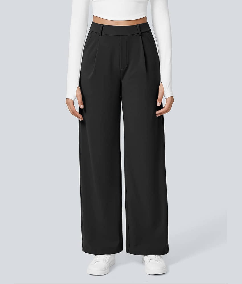 Addyvero Pack of 1 Polyester Straight Women's Casual Pants ( Black )