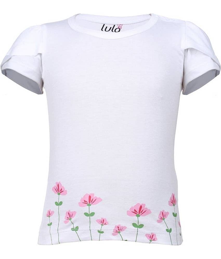 LULA Pack of 1 Baby Girls Cotton Tops ( White )