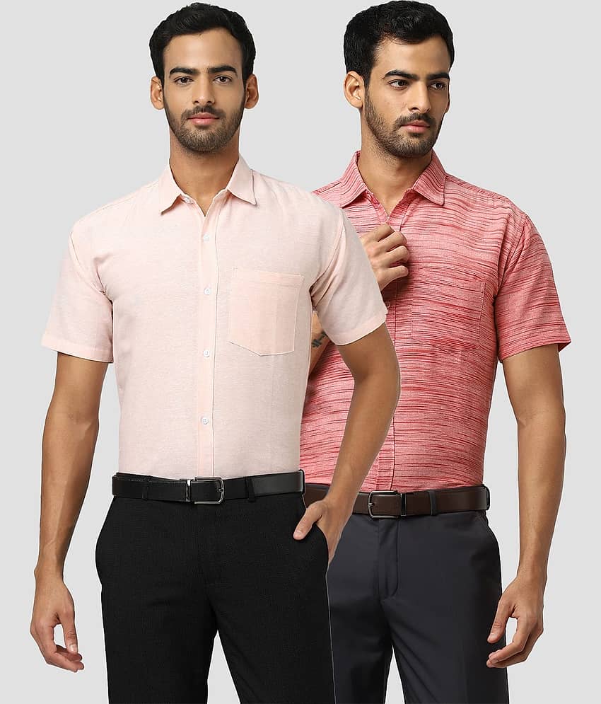 DESHBANDHU DBK Multicolor Cotton Regular Fit Half Sleeves Men's Casual Shirt ( Pack of 2 )