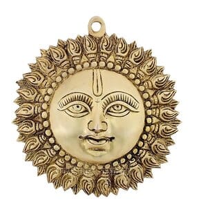 Sambhaav Brass Surya Dev Wall Chakra Symbol of Prosperity and Vitality (7 Inch)