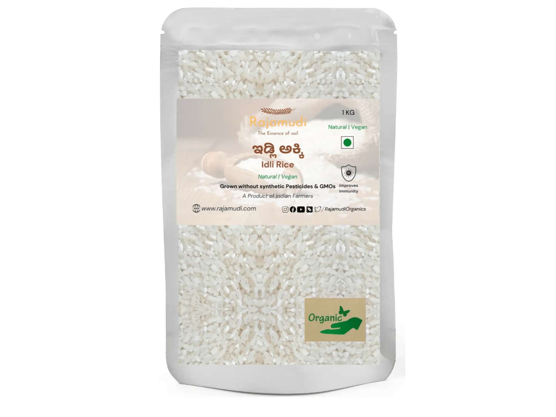 Rajamudi Organics Organic Idli Rice - 1 Kilogram