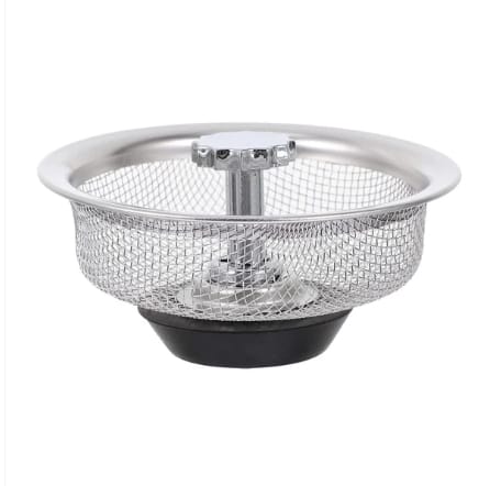 Stainless Steel Kitchen Sink Strainer with Rubber Stopper