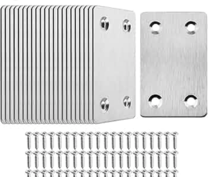 ADISON Straight Small Brackets for Joinery, 3.5 x 5 cm, Pack of 100, Assorted Hardware Perfect for Sturdy Connections in Various Project