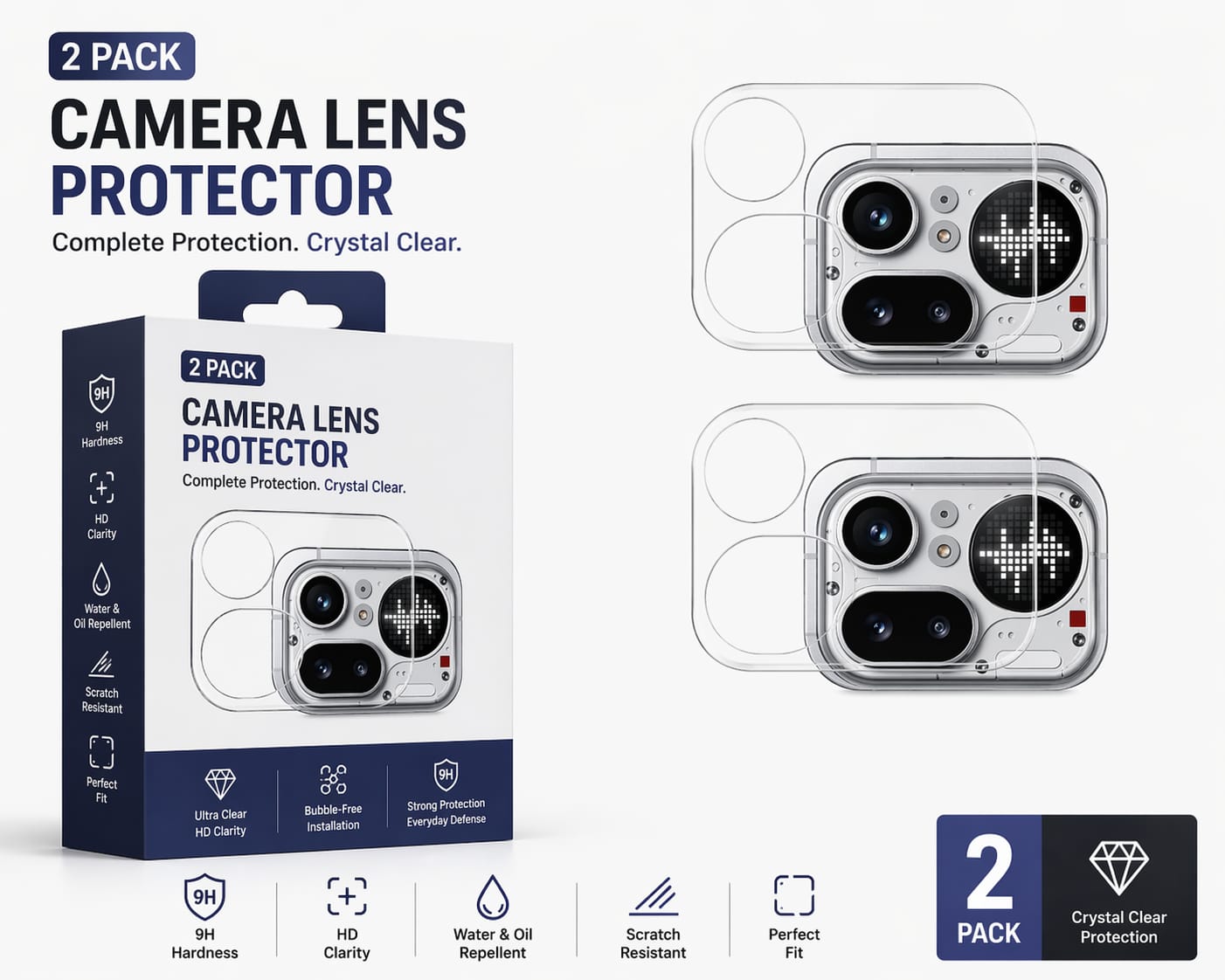 ISAAK Back Camera Lens Protector compatible for Nothing 4a Pro (Pack of 2)