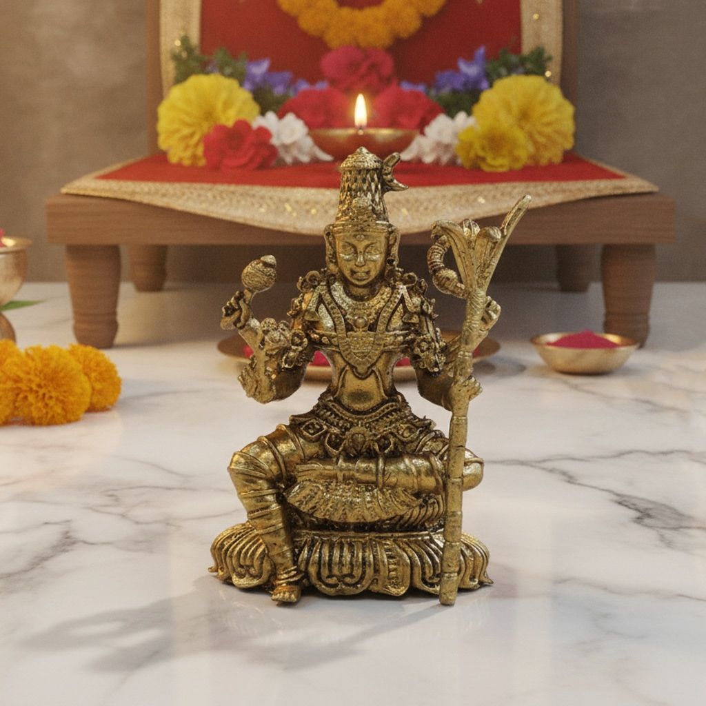 Brass Kamakshi Devi Idol Statue, Height : 2 Inch (BSMAS1929 E)
