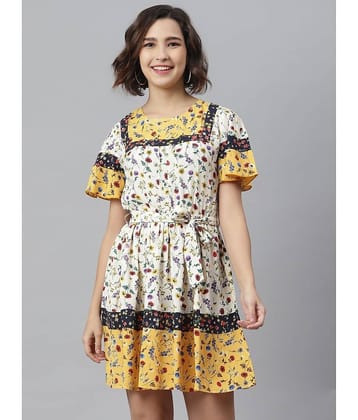 StyleStone Women Polyester Fit & Flare Dress ( Multi Color )