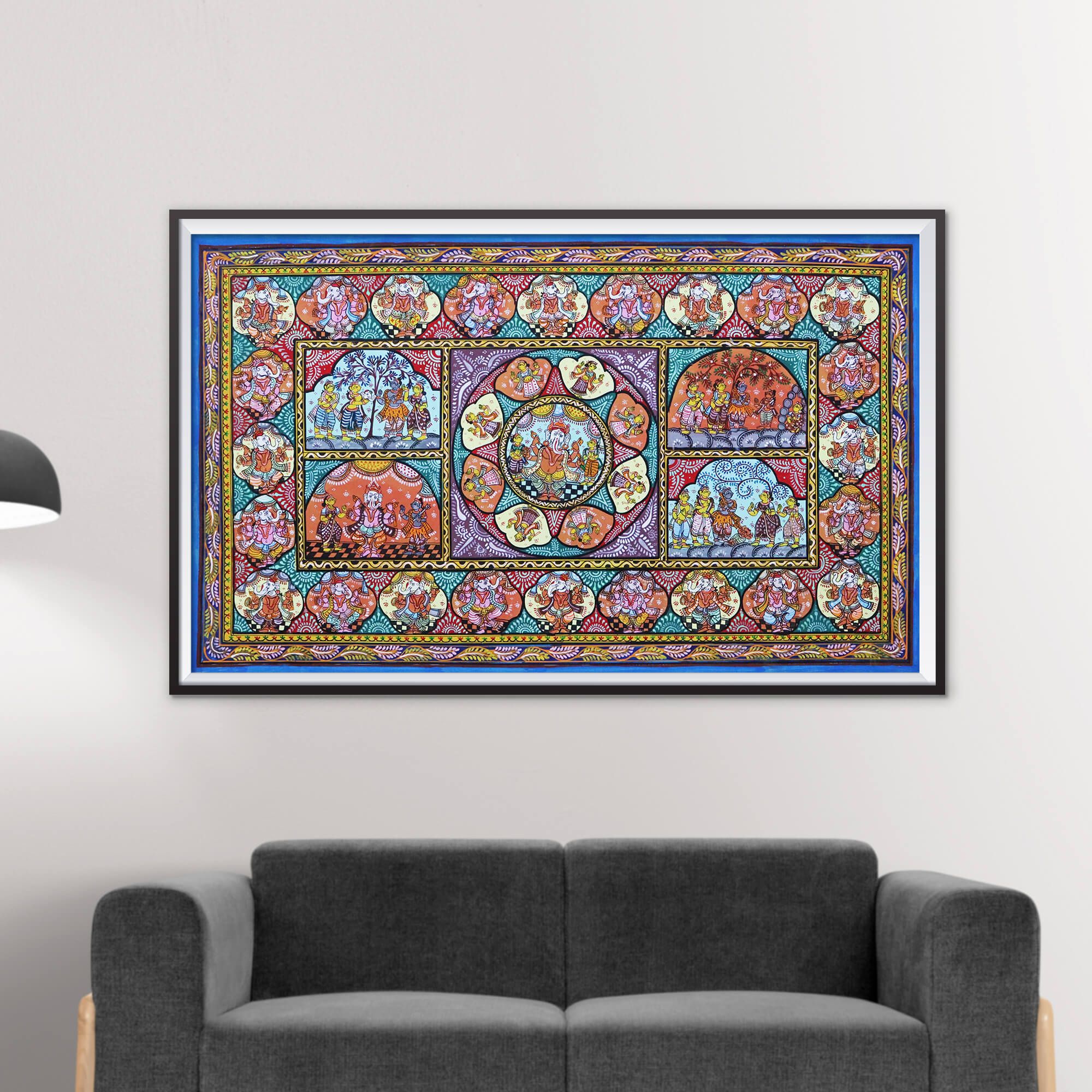 Patta Painting of Krishna Leela