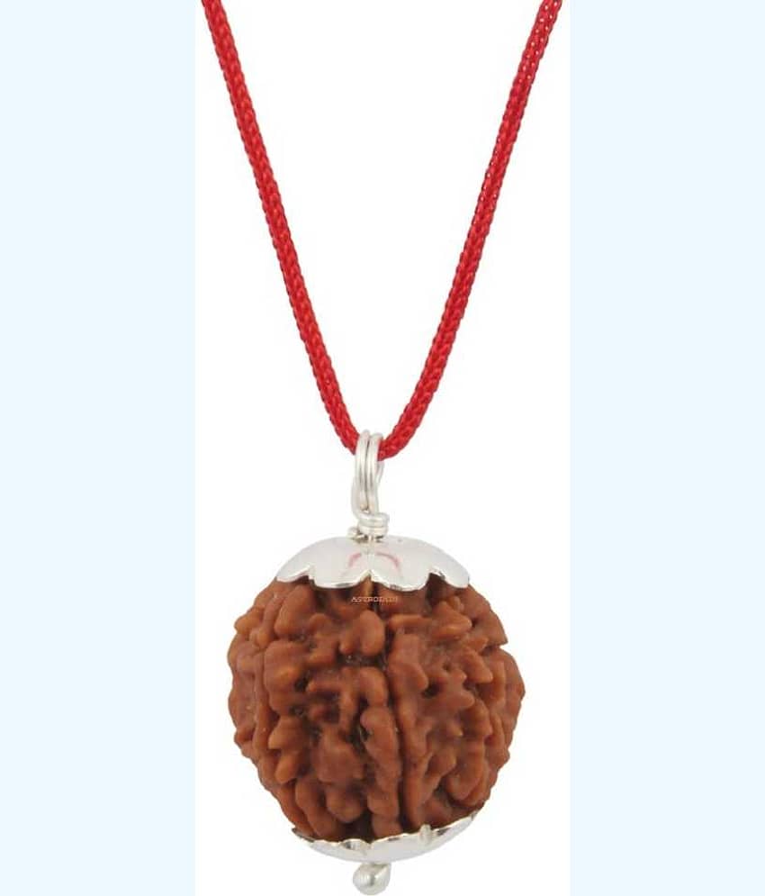 Astrodidi 6 Mukhi Rudraksha Silver Pendant With Lab Certificate