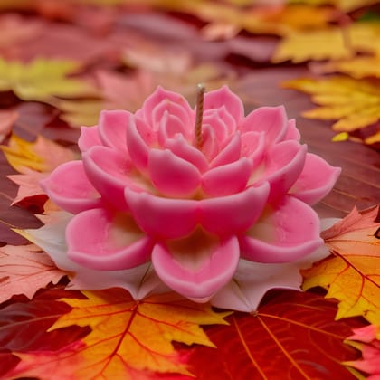 Lotus Flower Candle Pure SOYA Wax for Festivals and Home Decoration with Hight Quality Wick | Elegant Kamal Design Candle for Decoration & Gift Pack