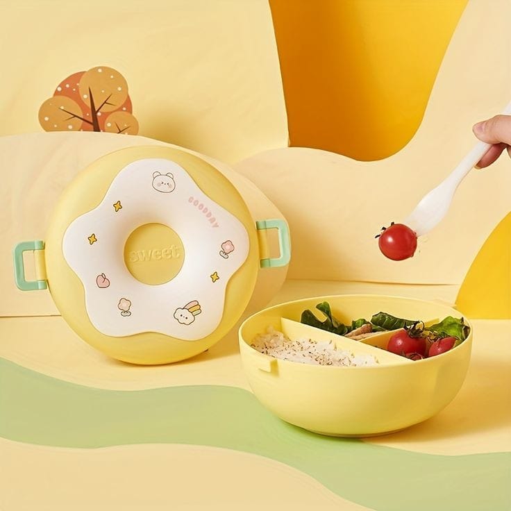 Lunch Box | Kids Lunch Box | Donut Shaped Double Insulated Lunch Box (Multi Color)