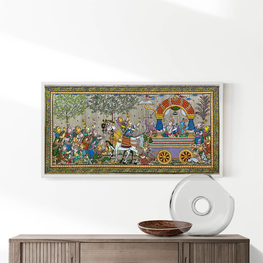 Mathura Vije Patta Tussar Painting