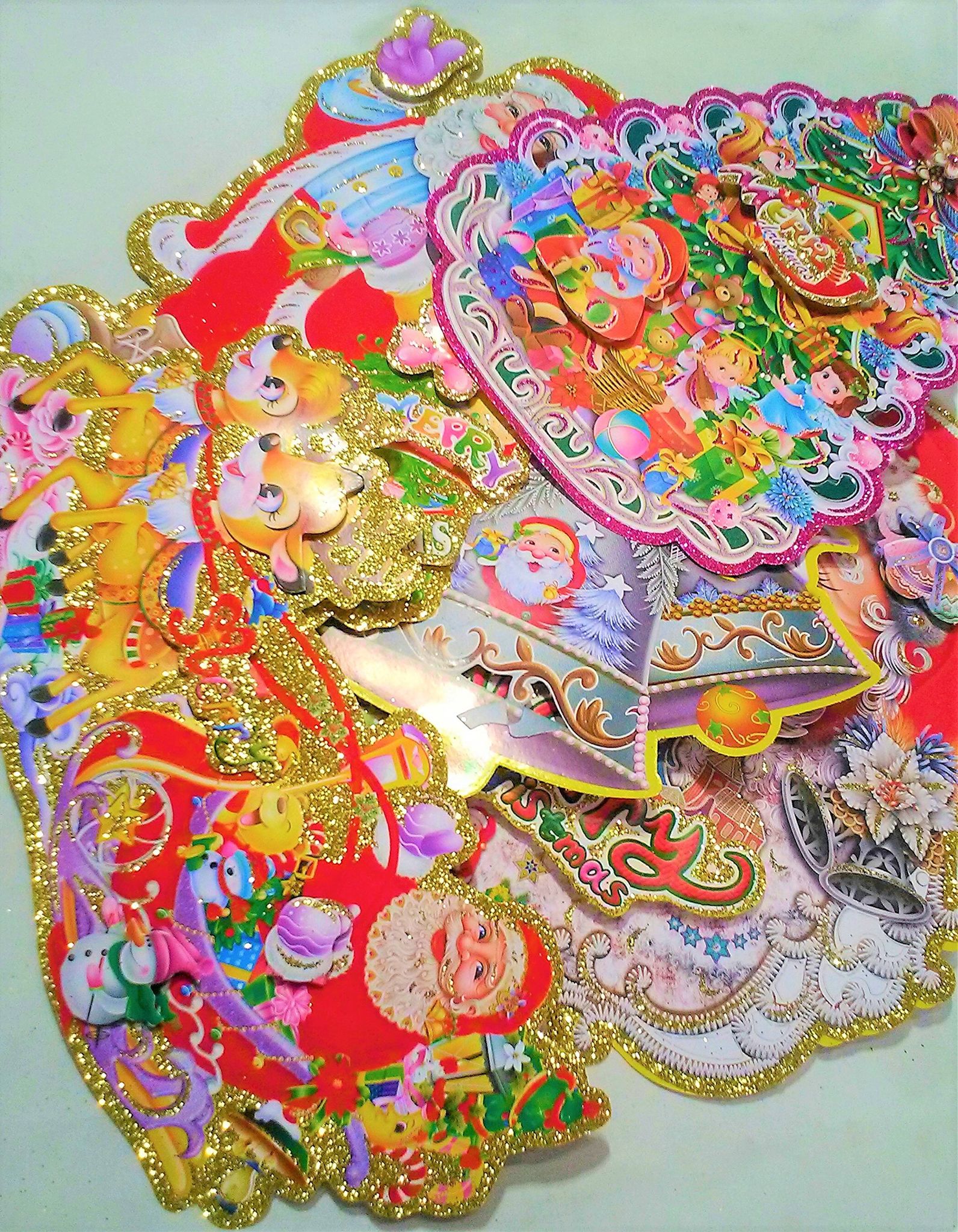 Christmas stickers one side plane and one side 3 D. 3 Pic Design As per Availability