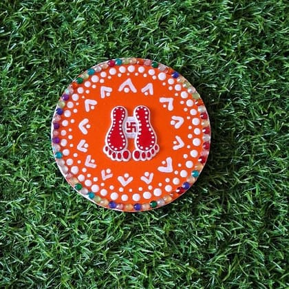Handmade Multicolor CharanPaduka for Puja Sthal Festive Occasion