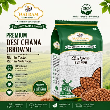NATRAM ( Unpolished Desi Black Chana + Kabuli Chana) Combo Pack | 500 Gram Each NATRAM ( Unpolished Desi Black Chana + Kabuli Chana) Combo Pack | 500 Gram Each