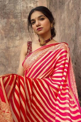Zari Work Silk Saree With Blouse Piece