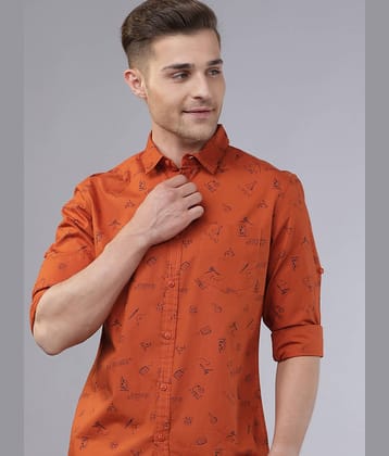 Locomotive 100% Cotton Slim Fit Printed Full Sleeves Men's Casual Shirt - Multicolor ( Pack of 1 )