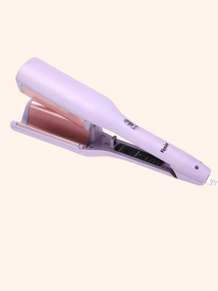 Ktein Wave Hair Curling Iron | 2-Barrel Ionic Wavy Hair Curler | 32MM Multifunctional Hair Waver Comb | 4 Temp Adjustable Ceramic Curling Iron