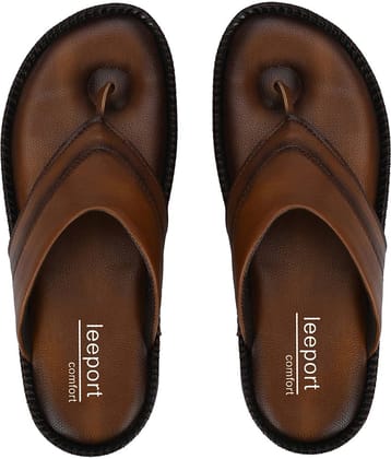 Leeport - Brown Men's Leather Slipper