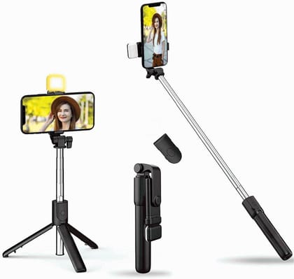 SOOPII 3-in-1 Bluetooth Selfie Stick Tripod with Wireless Remote & Fill Light, Foldable & Extendable Mobile Stand,Compatible with Android & iPhone R1s SOOPII 3-in-1 Bluetooth Selfie Stick Tripod with Wireless Remote & Fill Light, Foldable & Extendable Mobile Stand,Compatible with Android & iPhone R1s