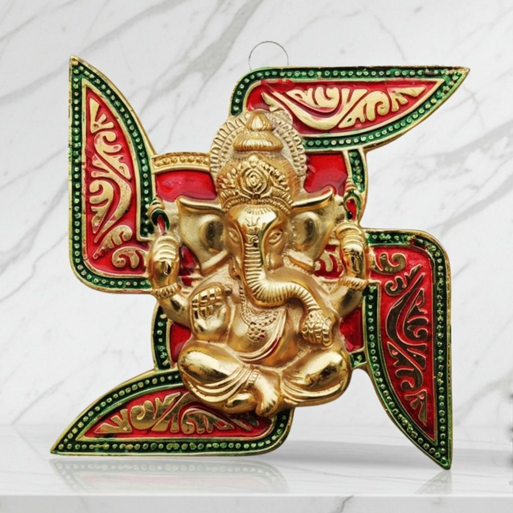 Aluminium Wall Hanging Showpiece Satiya Ganesh (ASMAS072)