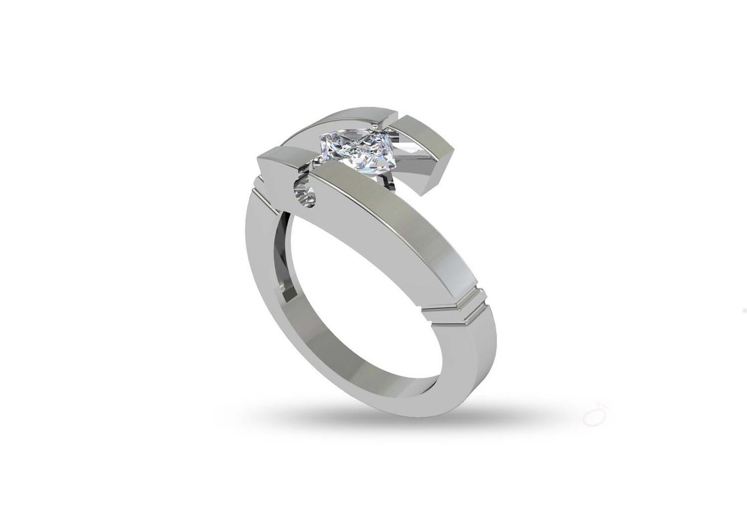 Twisted Floating Mens Ring