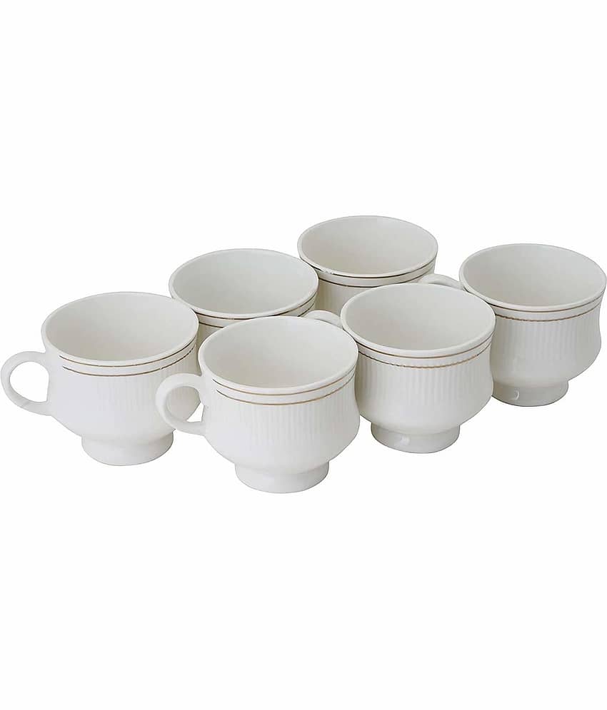 Love Unlimited Solid Bone China Tea Cup 150 ml ( Pack of 6 )