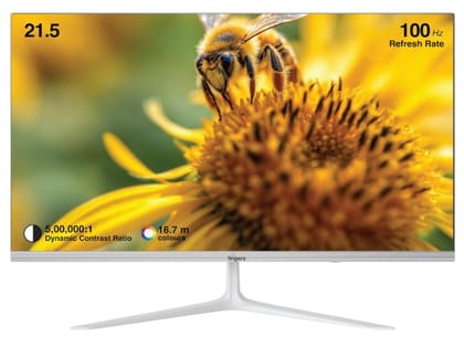 FINGERS The Big Picture LED Monitor Satin-2150 [21.45 (51.48cm), FHD (1920x1080 px), Ultra-Slim & Frameless, 16.7 M Colours, Wall Mountable, VGA, HDMI with 100HZ (Stunning White)