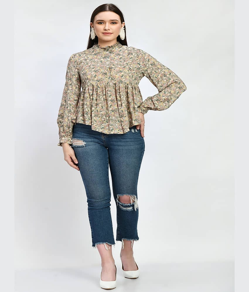Neel & Ned Women's Viscose Peplum Top ( Green )