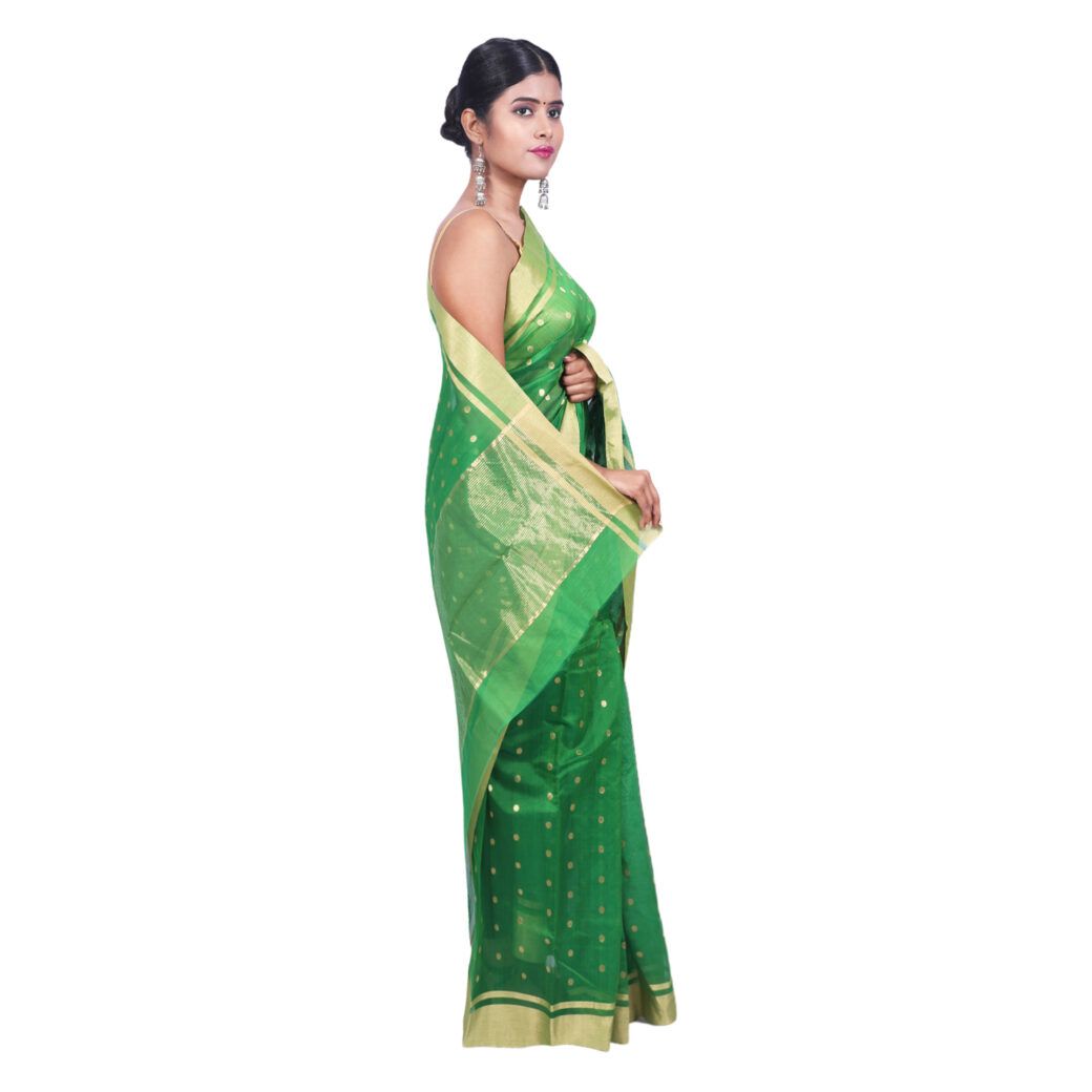 HANDLOOM CHANDERI SAREE- MERCERISED(COTTON+SILK MIX) WITH BLOUSE (SKU - 1SC104231220 SAREE-62)
