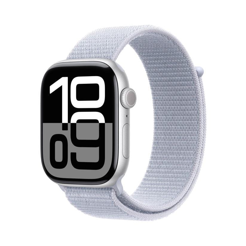 Apple Watch Series 10 GPS Cellular 46mm Silver Blue Cloud Sport Loop