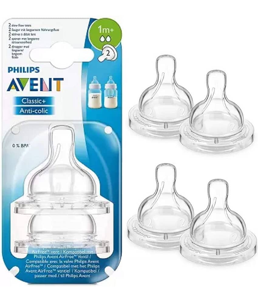 Philips Avent Slow Flow nipple Silicone Nipple ( 4 pcs )